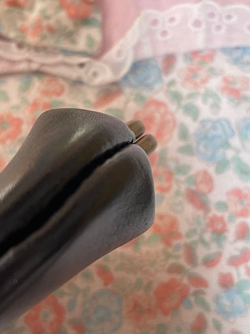 N25 黒のレザーがま口財布