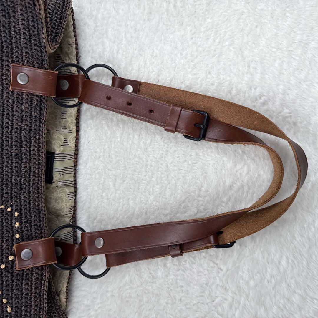 JAMIN PUECH カゴバッグ　トートバッグ　本革 スクエア　花柄