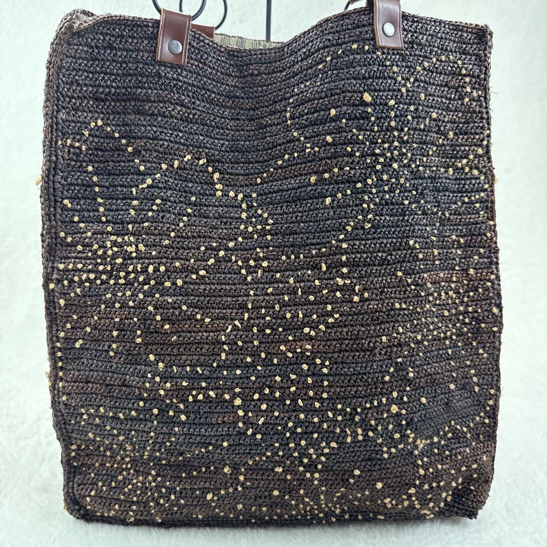 JAMIN PUECH カゴバッグ　トートバッグ　本革 スクエア　花柄