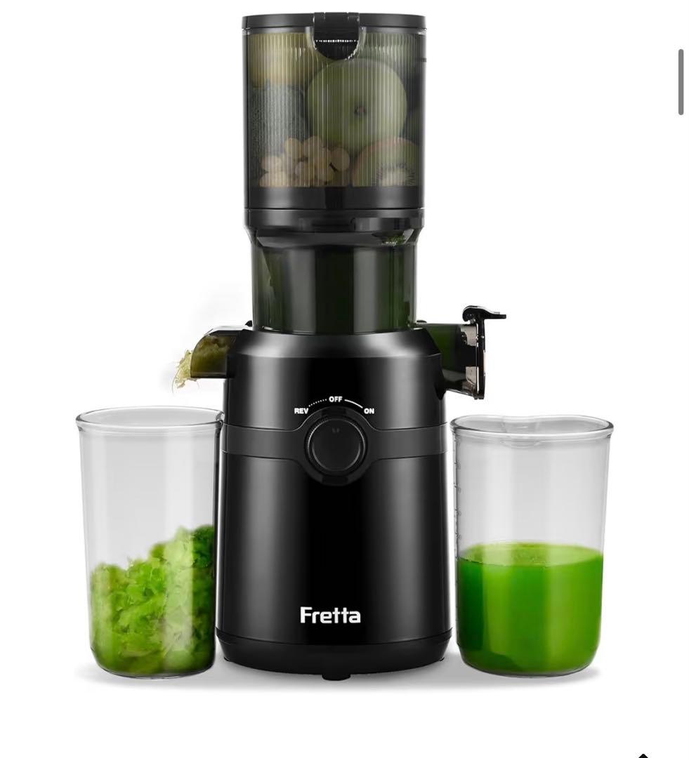 Fretta ジューサー 10.8cm広い投入口 1L大容量 スロージューサー