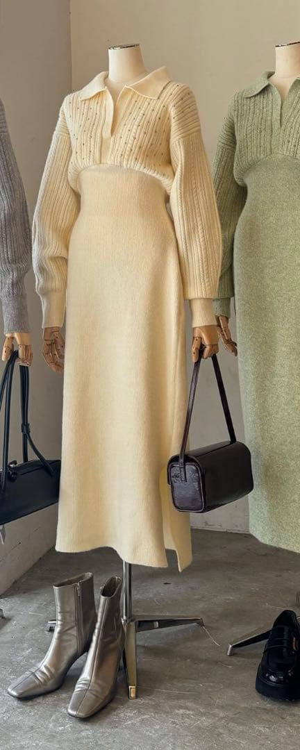 めぐさま専用★LAGUNAMOON ケーブルビジューIラインニットワンピース