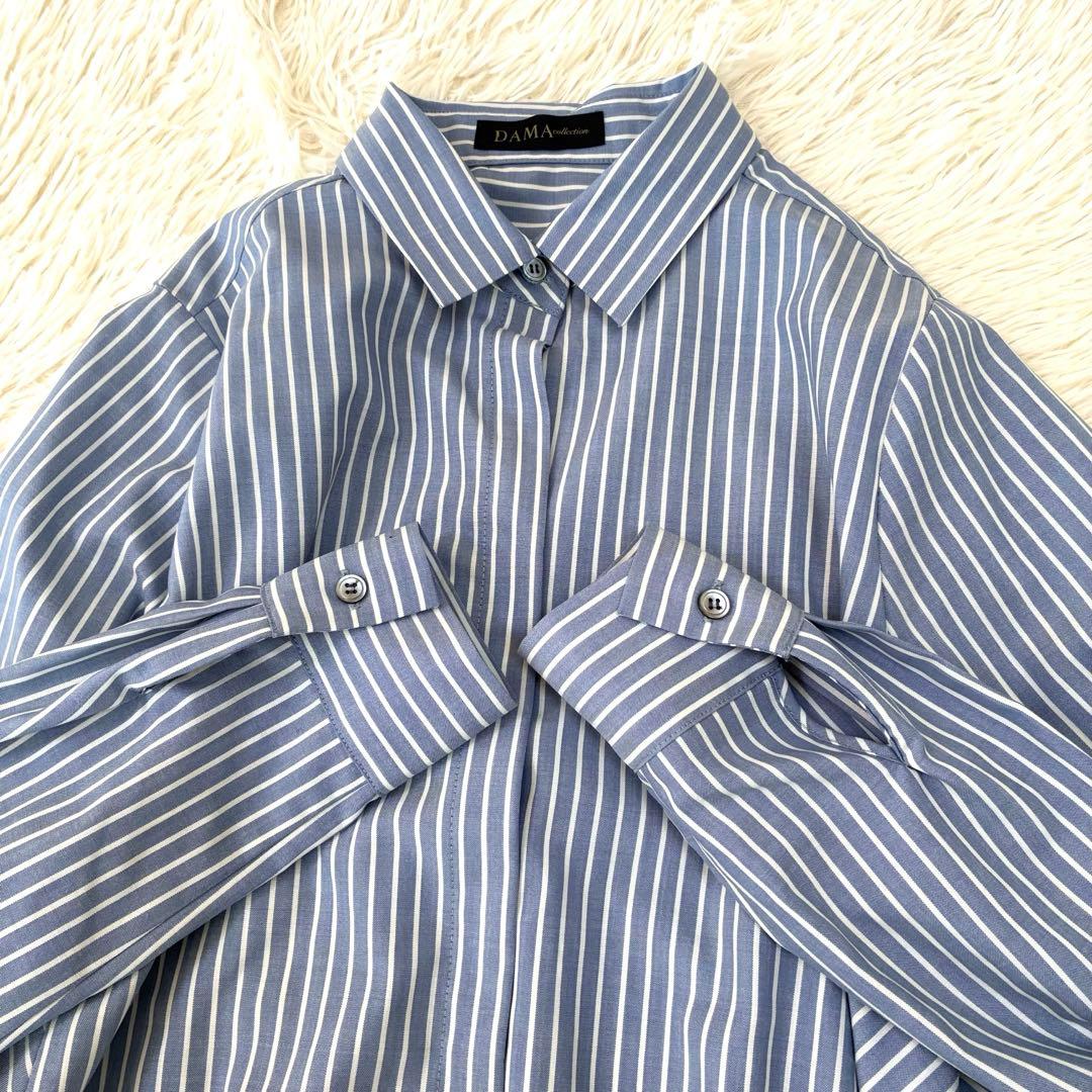 DAMA ダーマコレクション　シャツワンピース　洗える　ストライプ　ゆったり