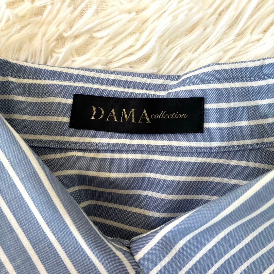 DAMA ダーマコレクション　シャツワンピース　洗える　ストライプ　ゆったり