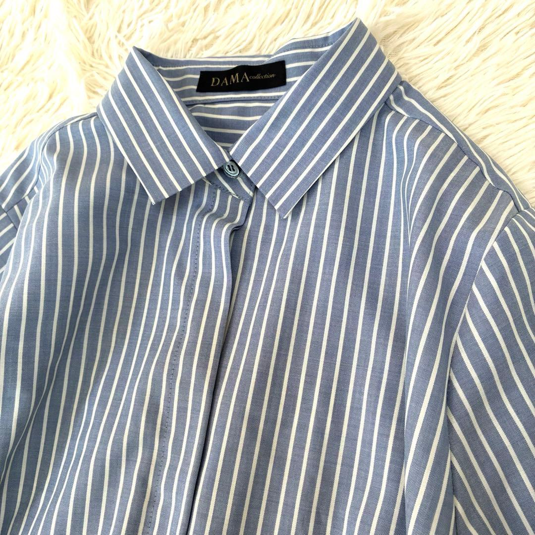 DAMA ダーマコレクション　シャツワンピース　洗える　ストライプ　ゆったり