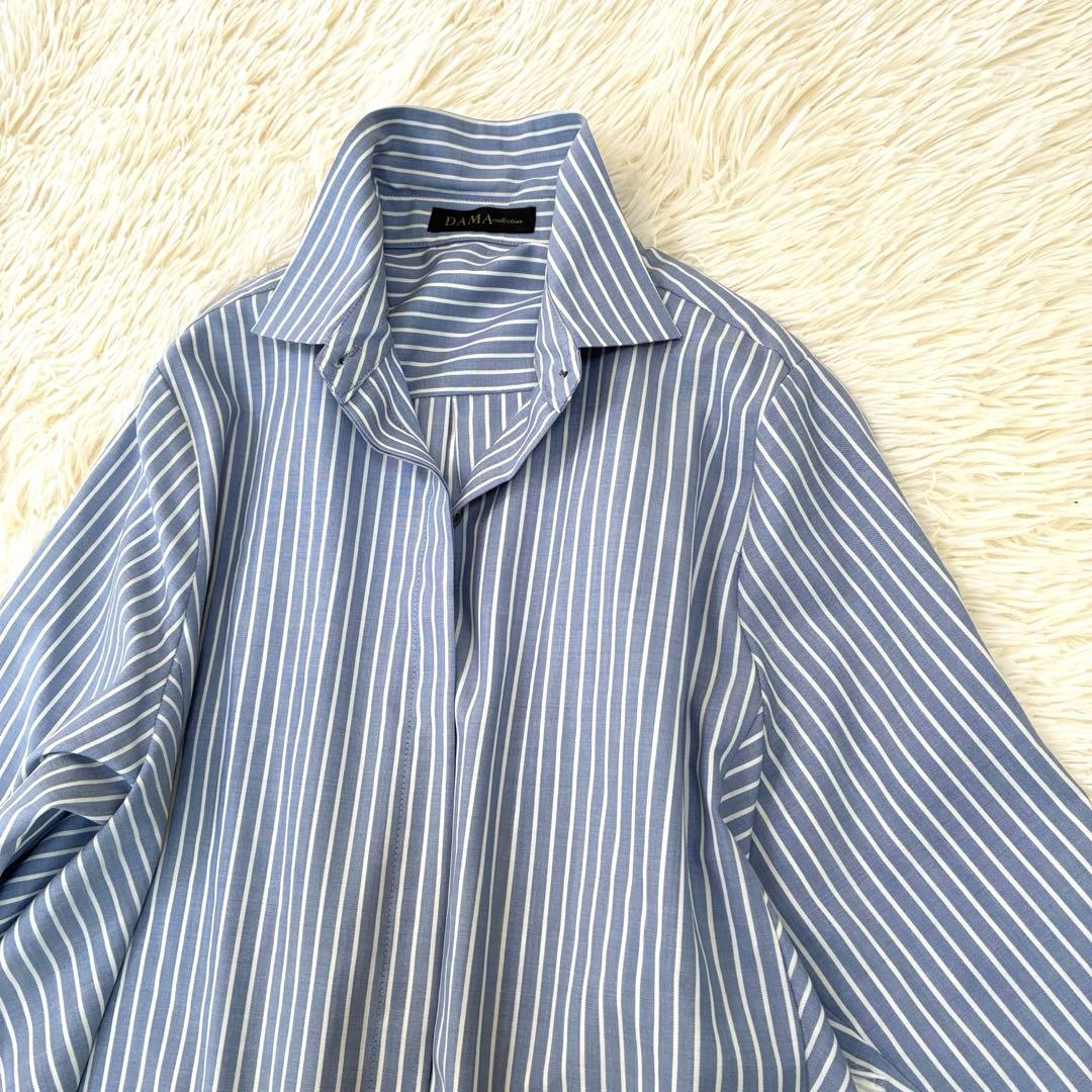 DAMA ダーマコレクション　シャツワンピース　洗える　ストライプ　ゆったり