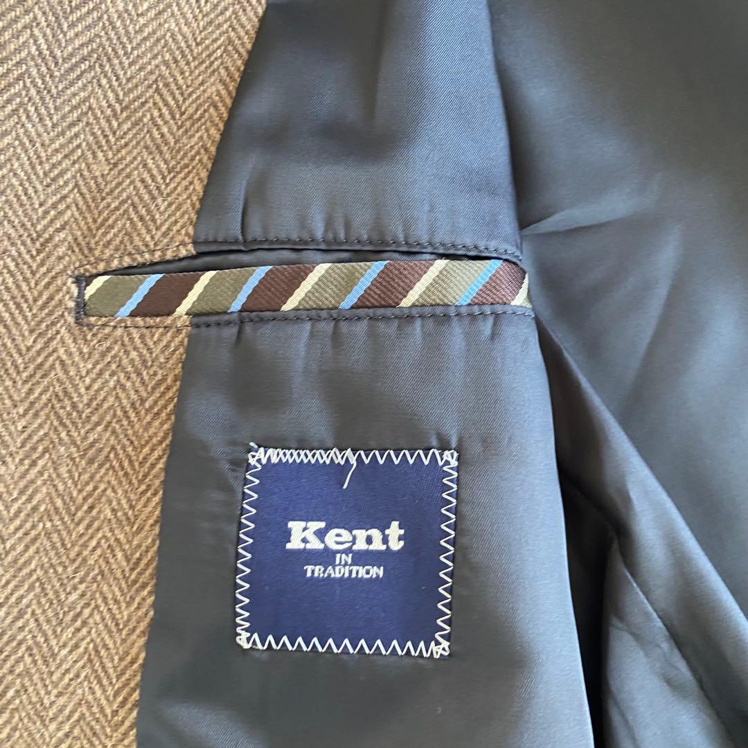 未使用級✨タスマニア製メリノウール　ケント　テーラード　ヘリンボーン　土色　XL