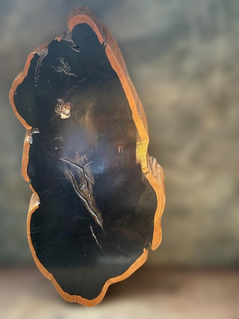 希少 大型 本黒檀 花瓶台 盆栽 花台 飾り台 一枚板 切り株 輪切 華道