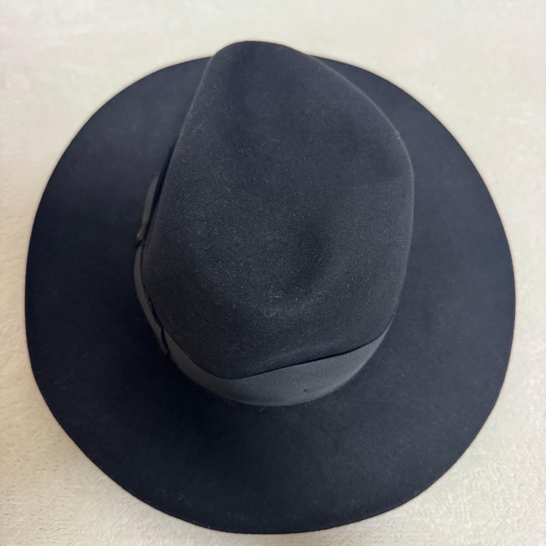 ボルサリーノ ウールハット フェルトハット 中折れ ブラック 57