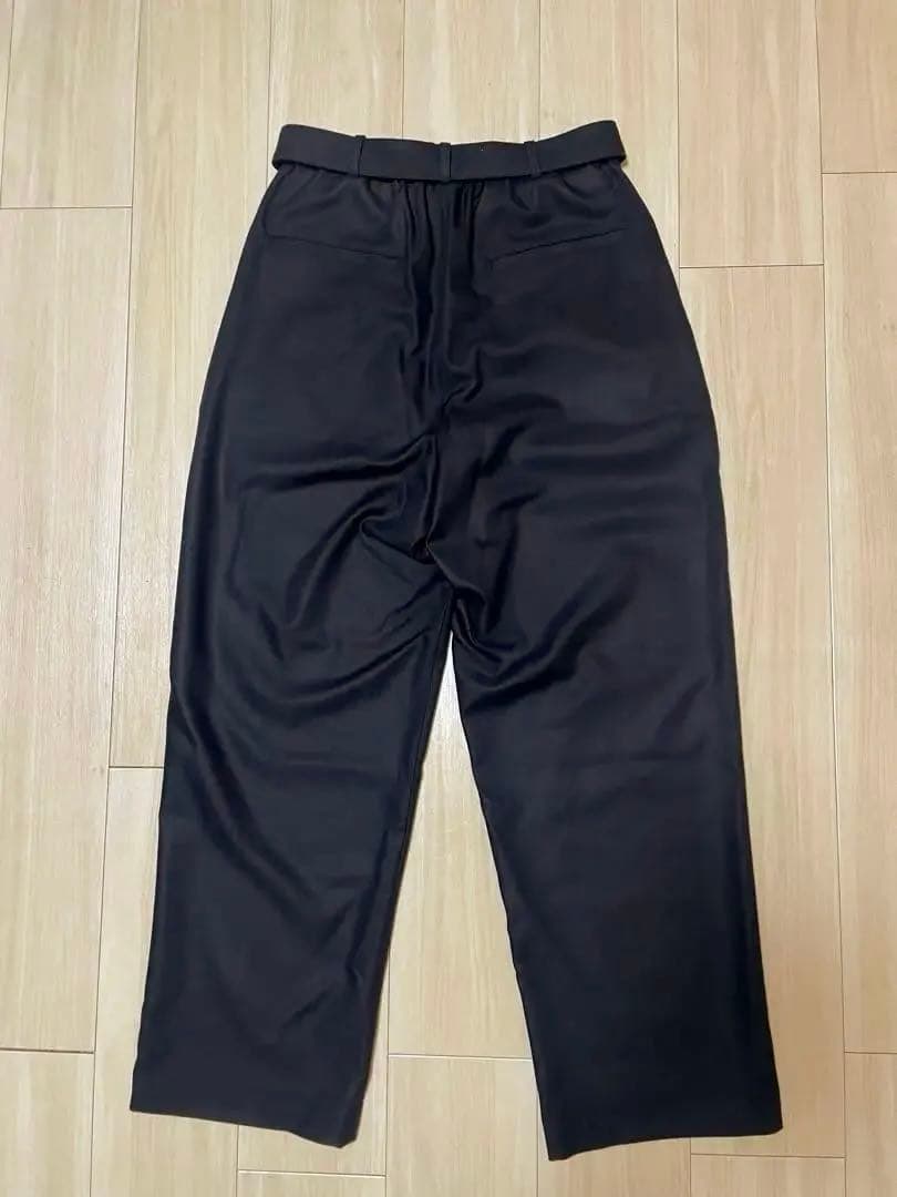 Super140's WOOL MAT BELTED PANTS サイズL