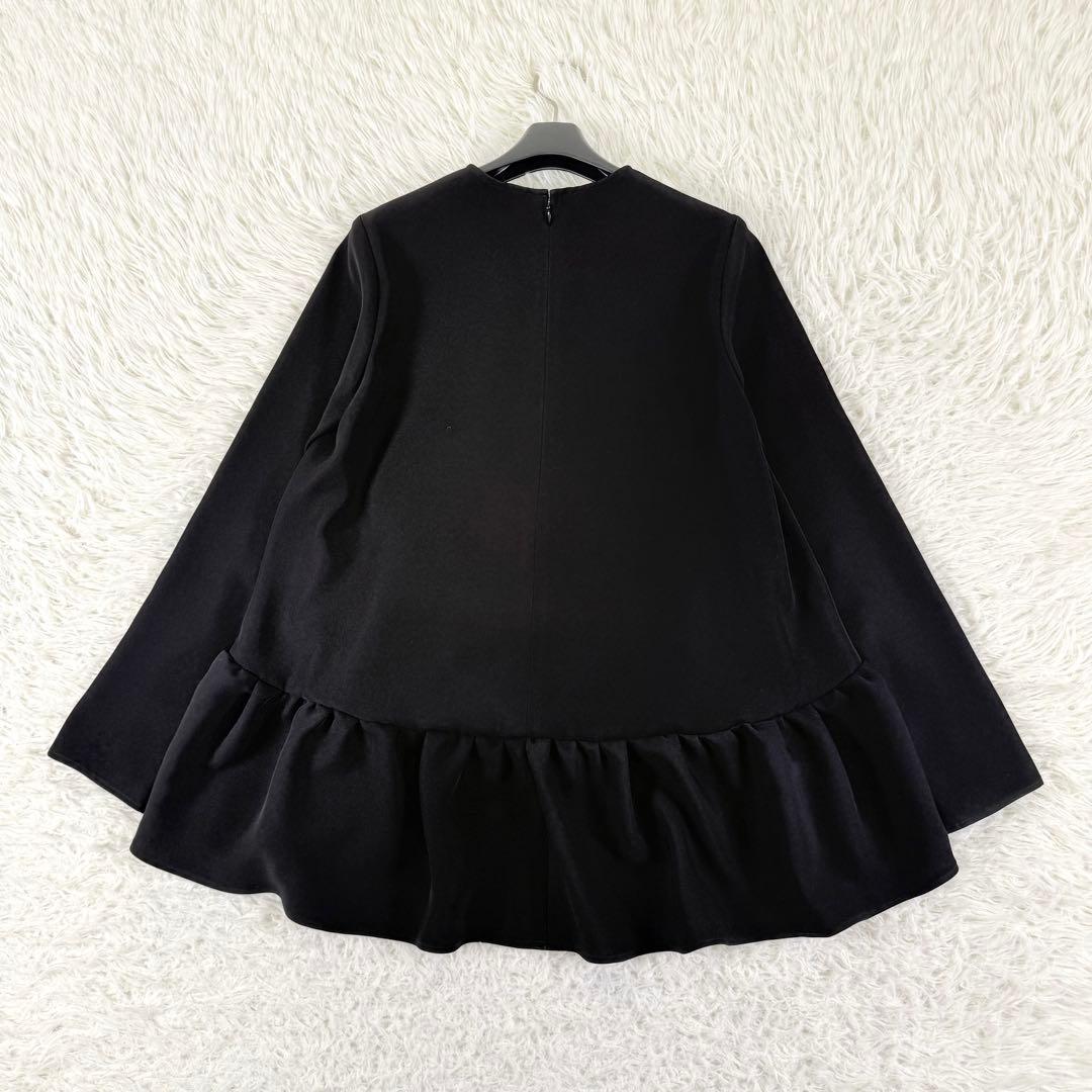 2024年製✨ ヨーコチャン ロングスリーブヘムギャザーブラウス Sサイズ 黒