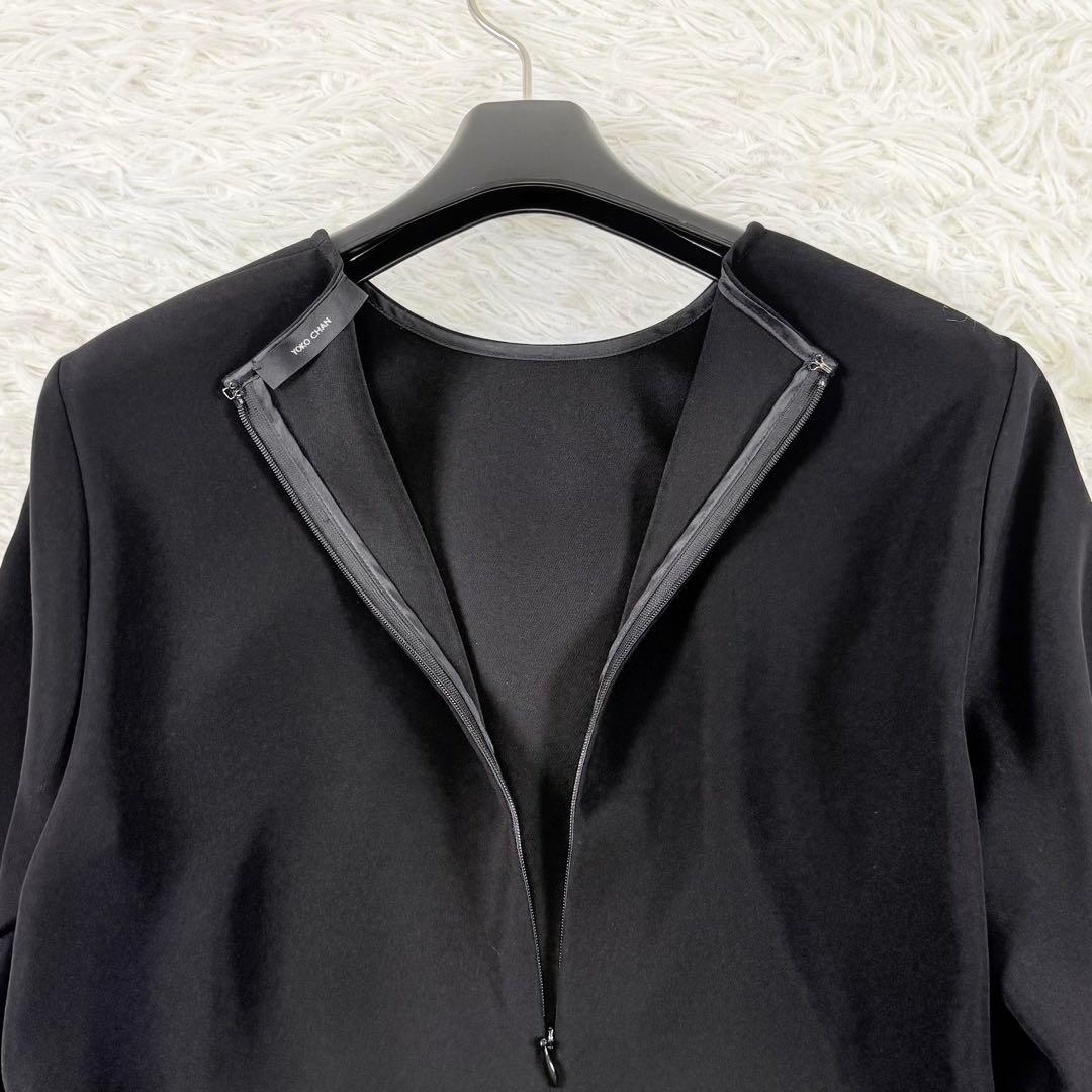 2024年製✨ ヨーコチャン ロングスリーブヘムギャザーブラウス Sサイズ 黒