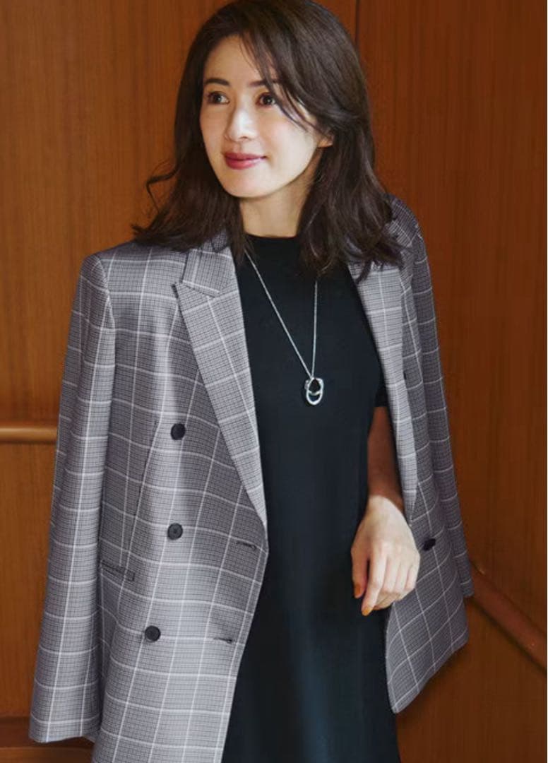 【美品】23区〈洗える〉ガンクラブプレイドチェック ジャケット