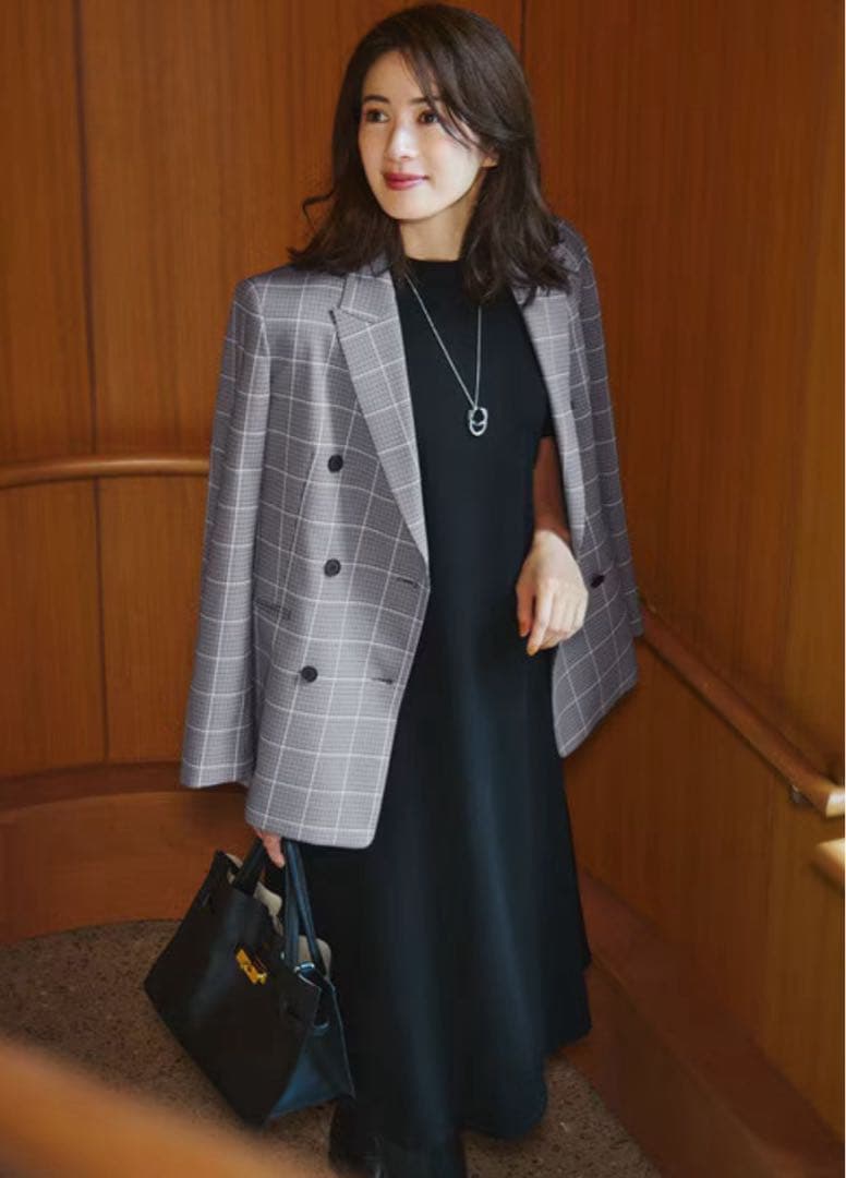 【美品】23区〈洗える〉ガンクラブプレイドチェック ジャケット