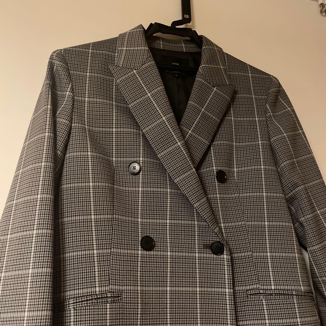 【美品】23区〈洗える〉ガンクラブプレイドチェック ジャケット