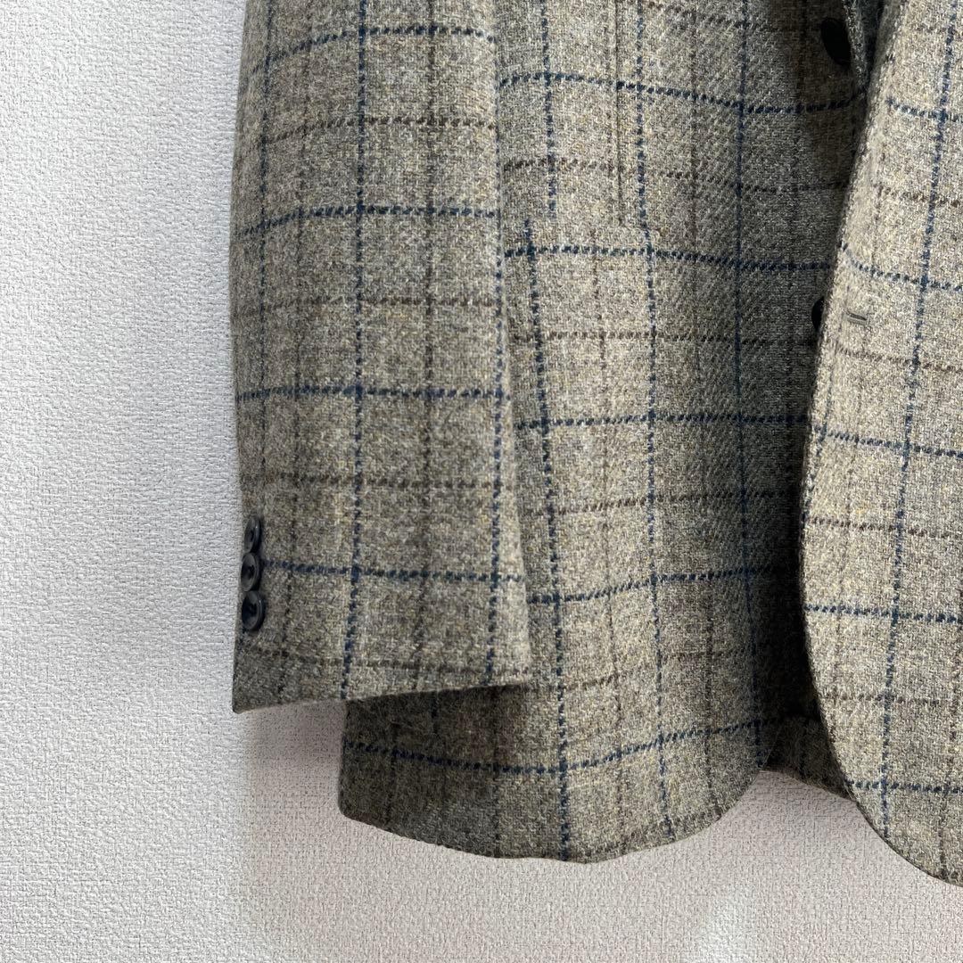 【未使用】現行 BOGLIOLI ウール チェック テーラードジャケット 46
