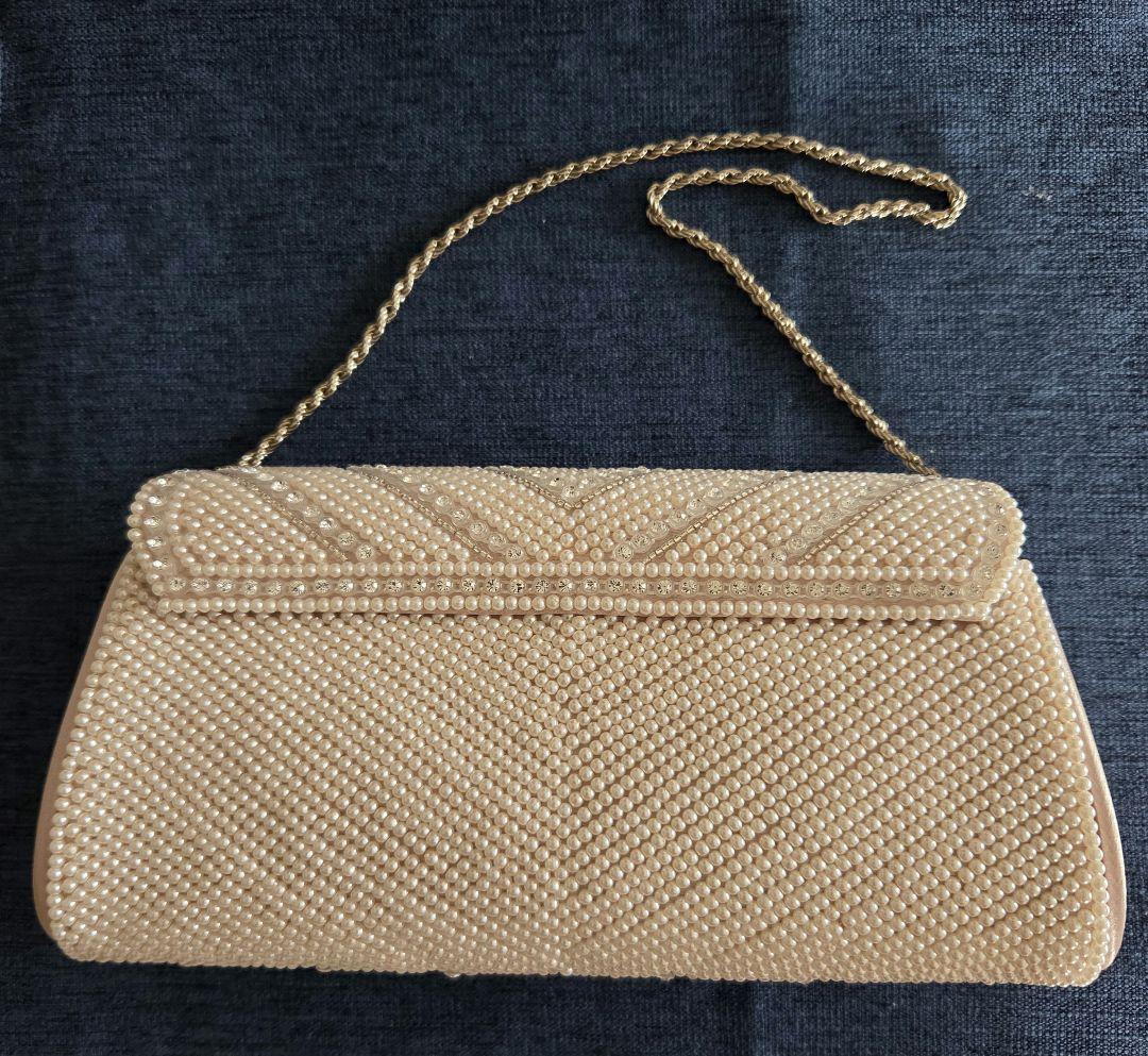 東京イギン　パール装飾 クラッチバッグ　コサージュ　髪飾り