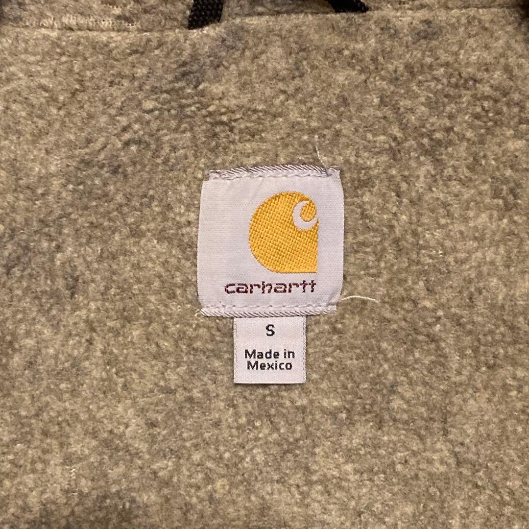 【カーハート】ダック地ベスト　裏ボア　モスグリーン　S 人気カラー　f