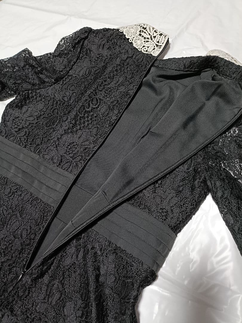 美品　レジャ　レース付きブラック パーティー ドレス　M　LEJA