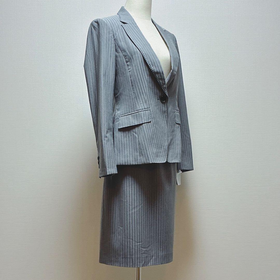 上下未使用　クードシャンス　洗える　スカートスーツ　ストライプ　日本製　40