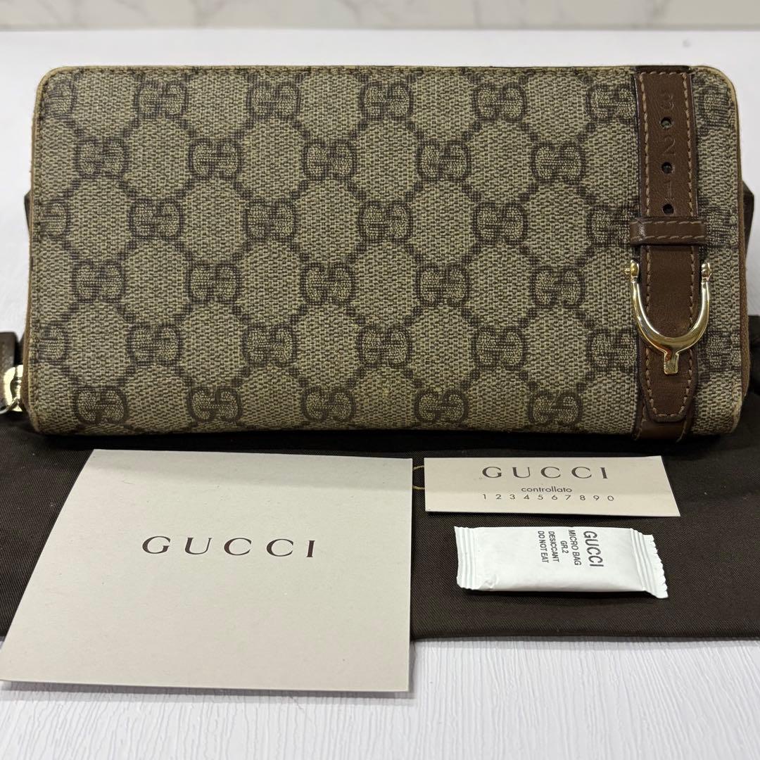 新品同様‼️ グッチ　GUCCI 財布　長財布　GGスプリーム　付属品込み