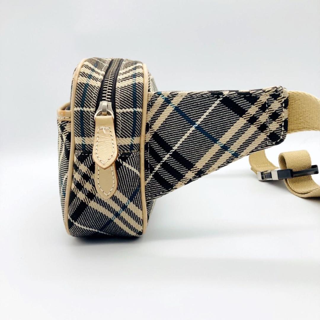 バーバリーブルーレーベル チェック柄 ボディバッグ ウエストポーチ ユニセックス