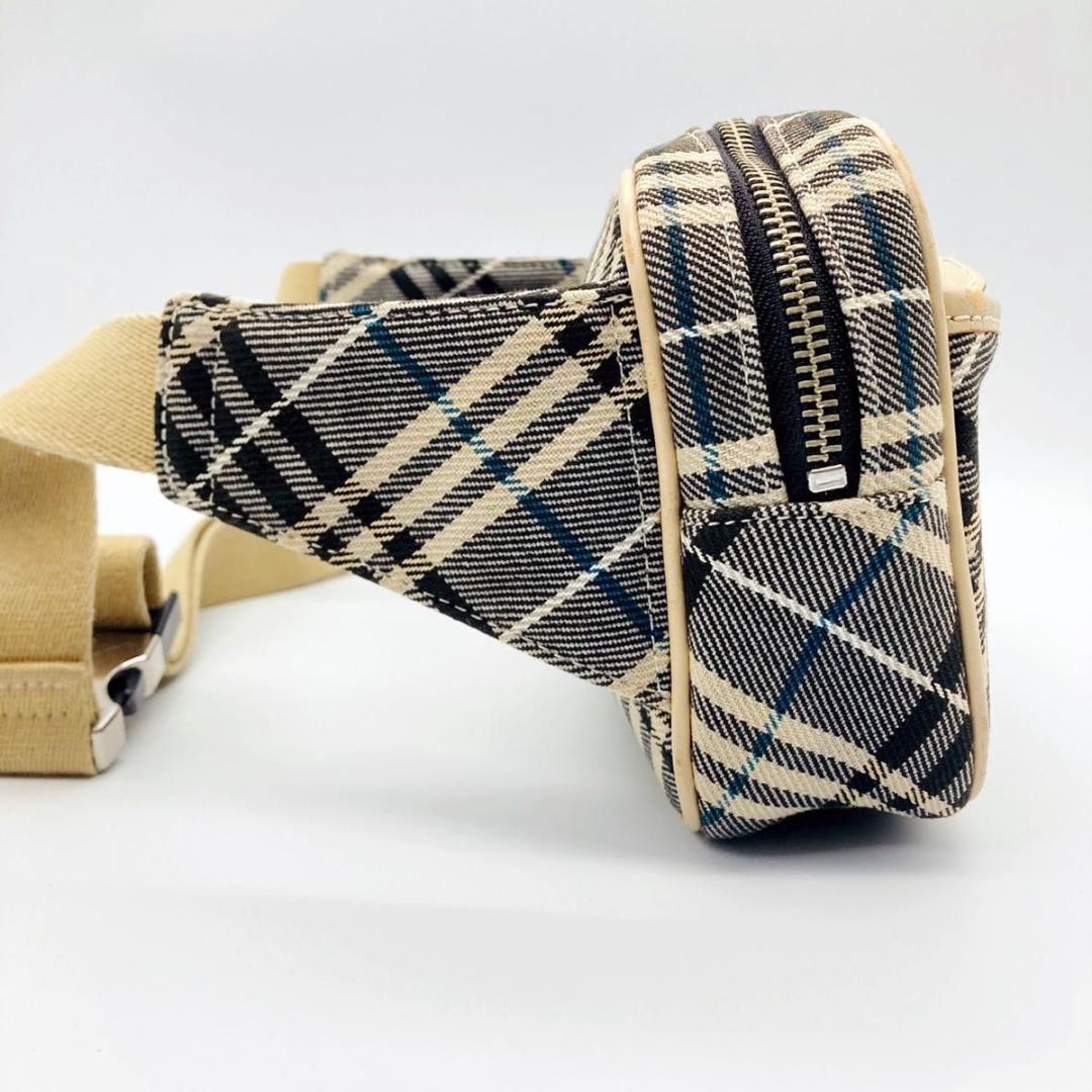 バーバリーブルーレーベル チェック柄 ボディバッグ ウエストポーチ ユニセックス