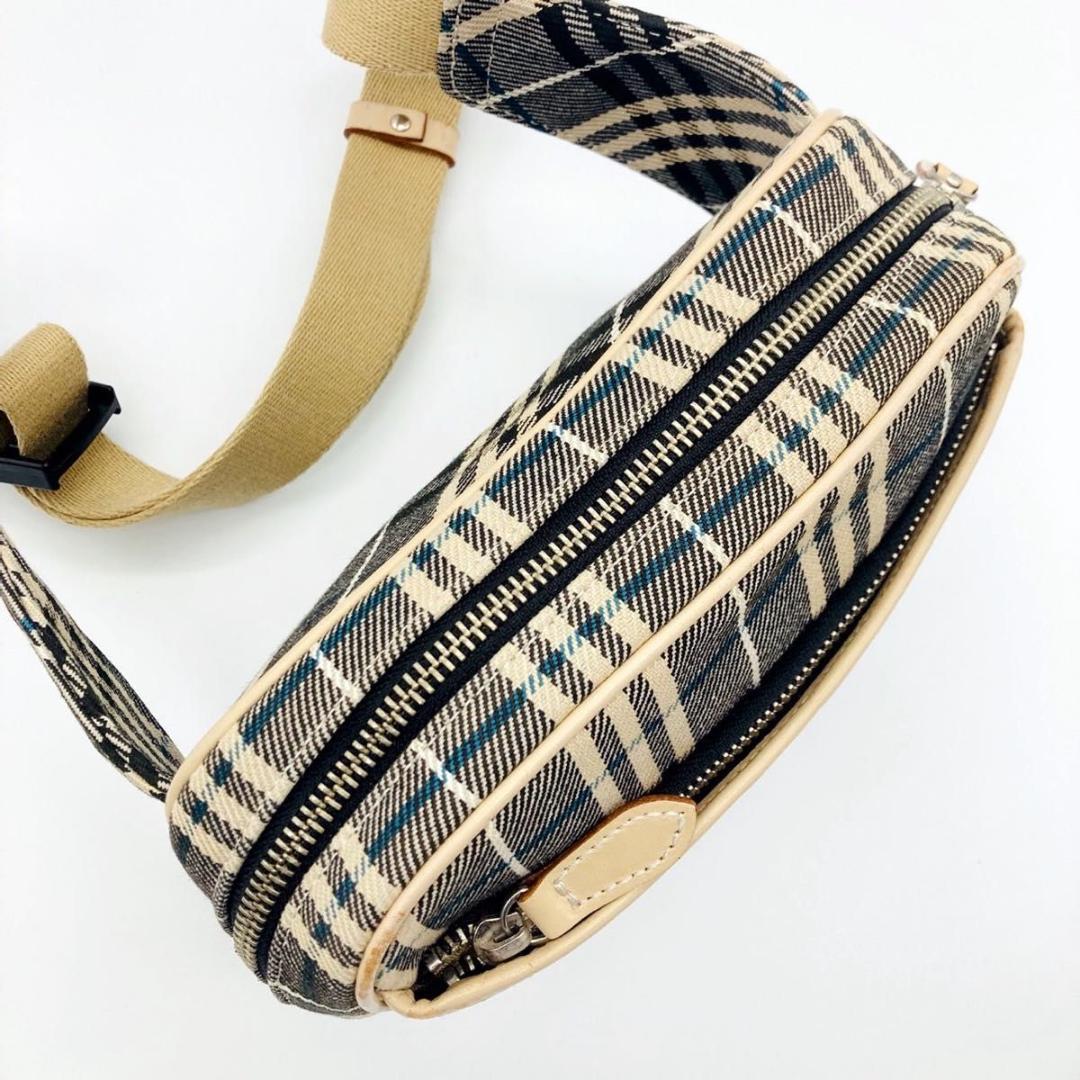 バーバリーブルーレーベル チェック柄 ボディバッグ ウエストポーチ ユニセックス