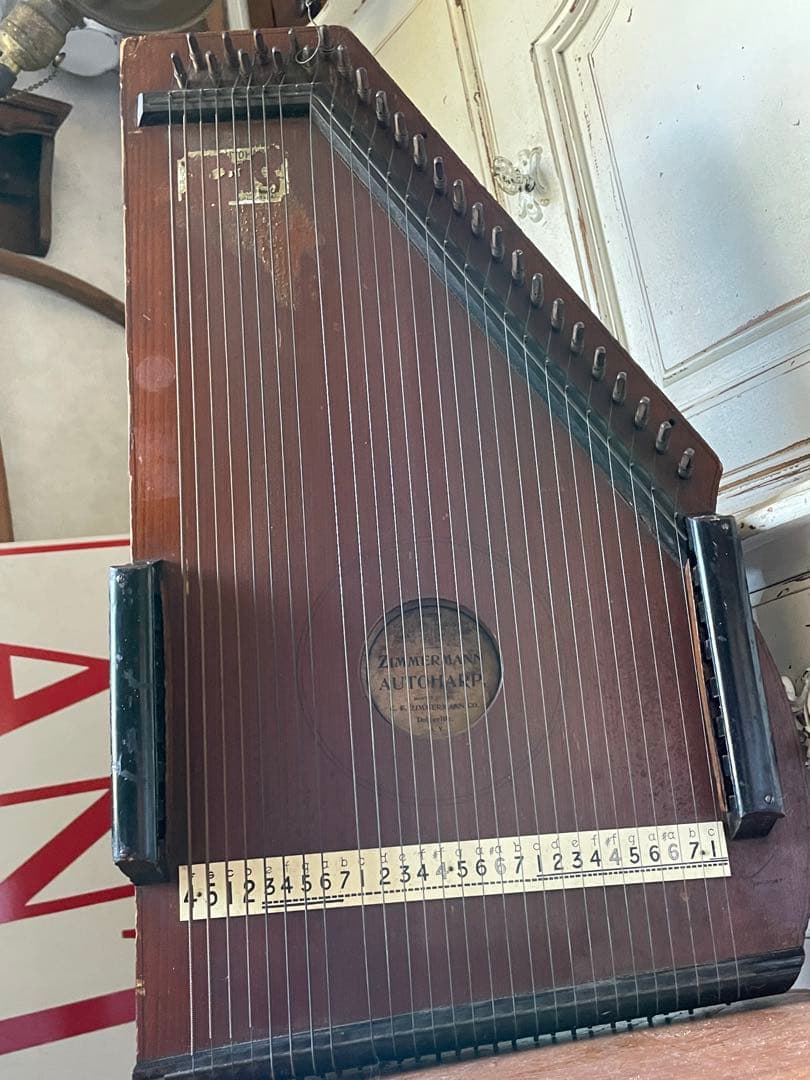 アンティーク　オート　ハープ　木製　1800年代後半　楽器　アメリカ