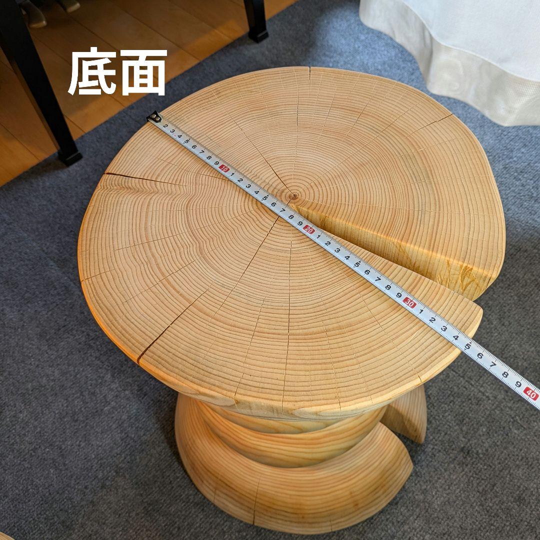 はりーさん　　　檜　大型　丸太　椅子　スツール　テーブル　高さ約46㎝