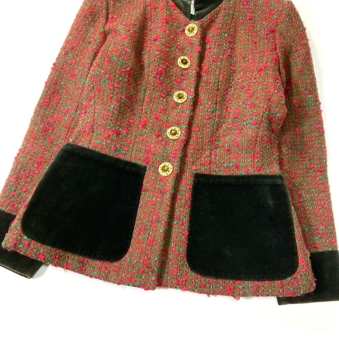 イヴサンローラン ヴィンテージジャケット ツイード 金ボタン 38