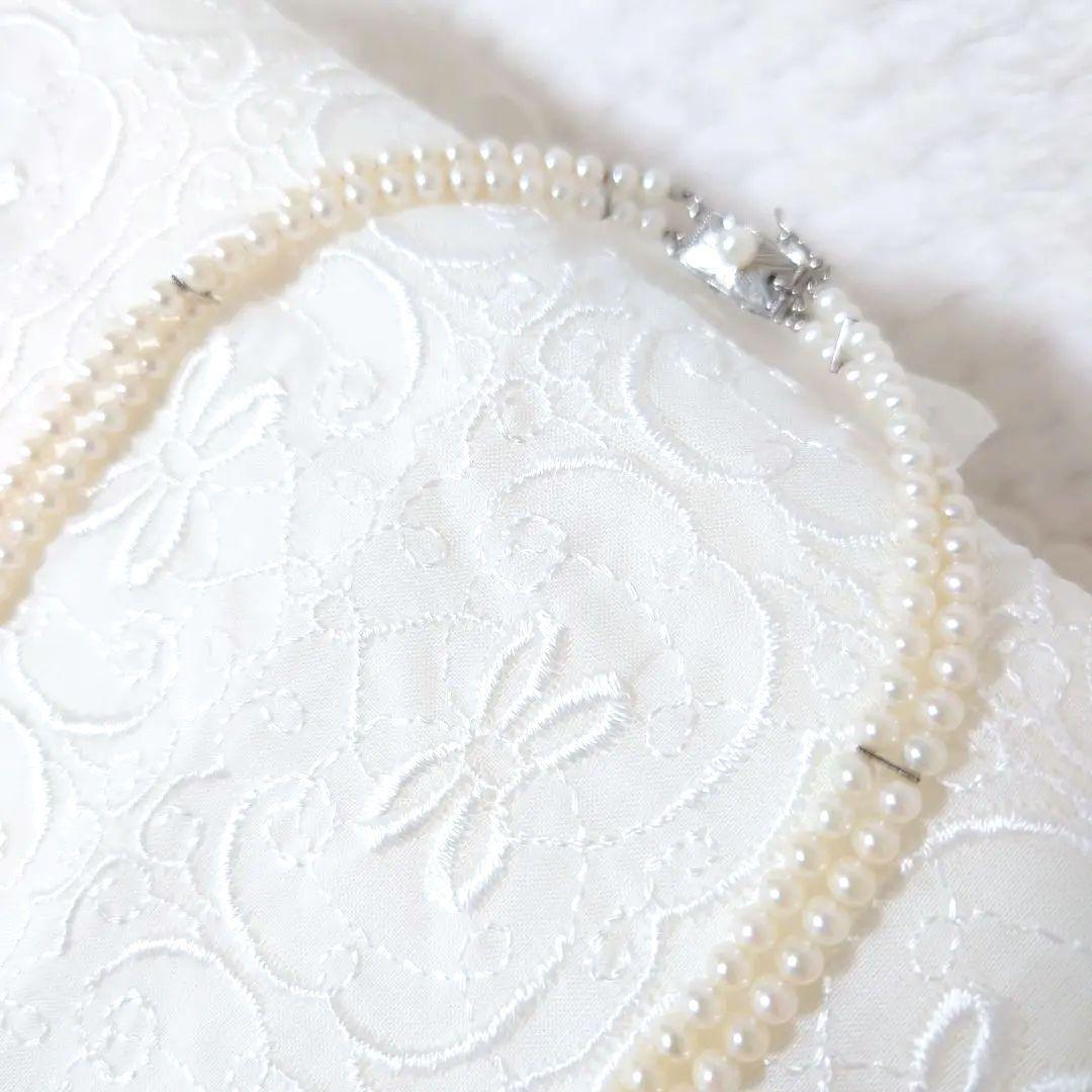 アコヤホワイトベビーパールネックレス2連3mm 20cm