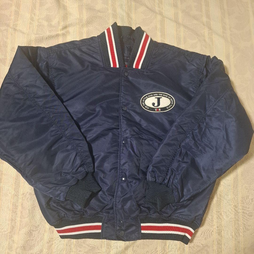 VAN JAC ネイビー スタジャンジャンバ－　 Mサイズ