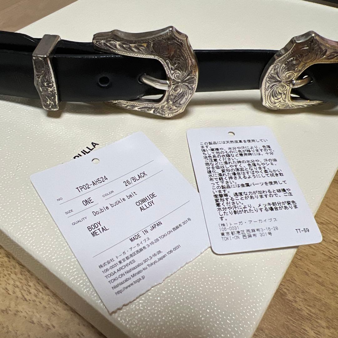 TOGA PULLA ブラック レザーベルト
