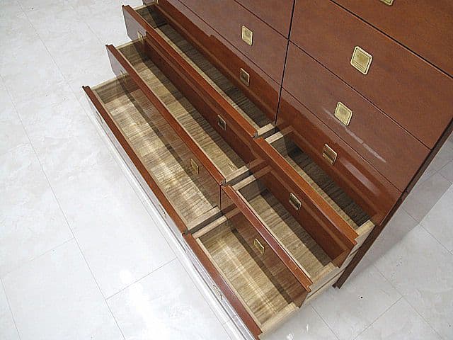 IDC大塚家具 シカモアメープル材チェスト 　W135cm　ローチェスト