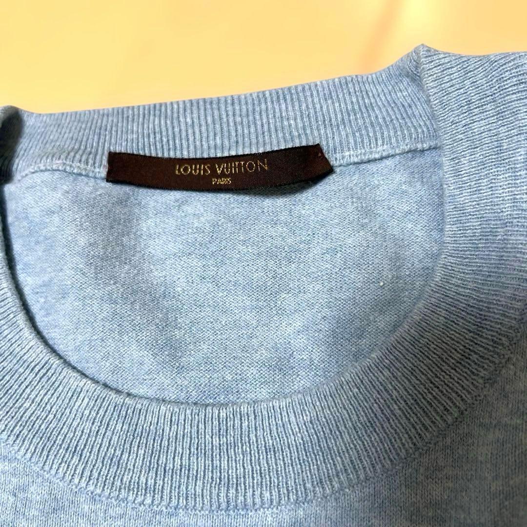ルイ・ヴィトン　コットンセーター　薄手　ペールブルー　XL used