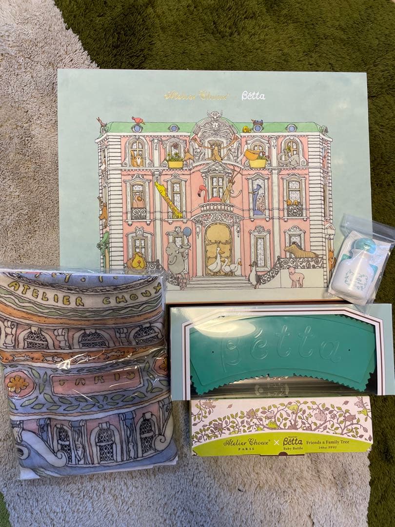 ⭐︎⭐︎りんごちゃん⭐︎⭐︎アトリエシュー ✖️ Bettaおくるみ,哺乳瓶セット
