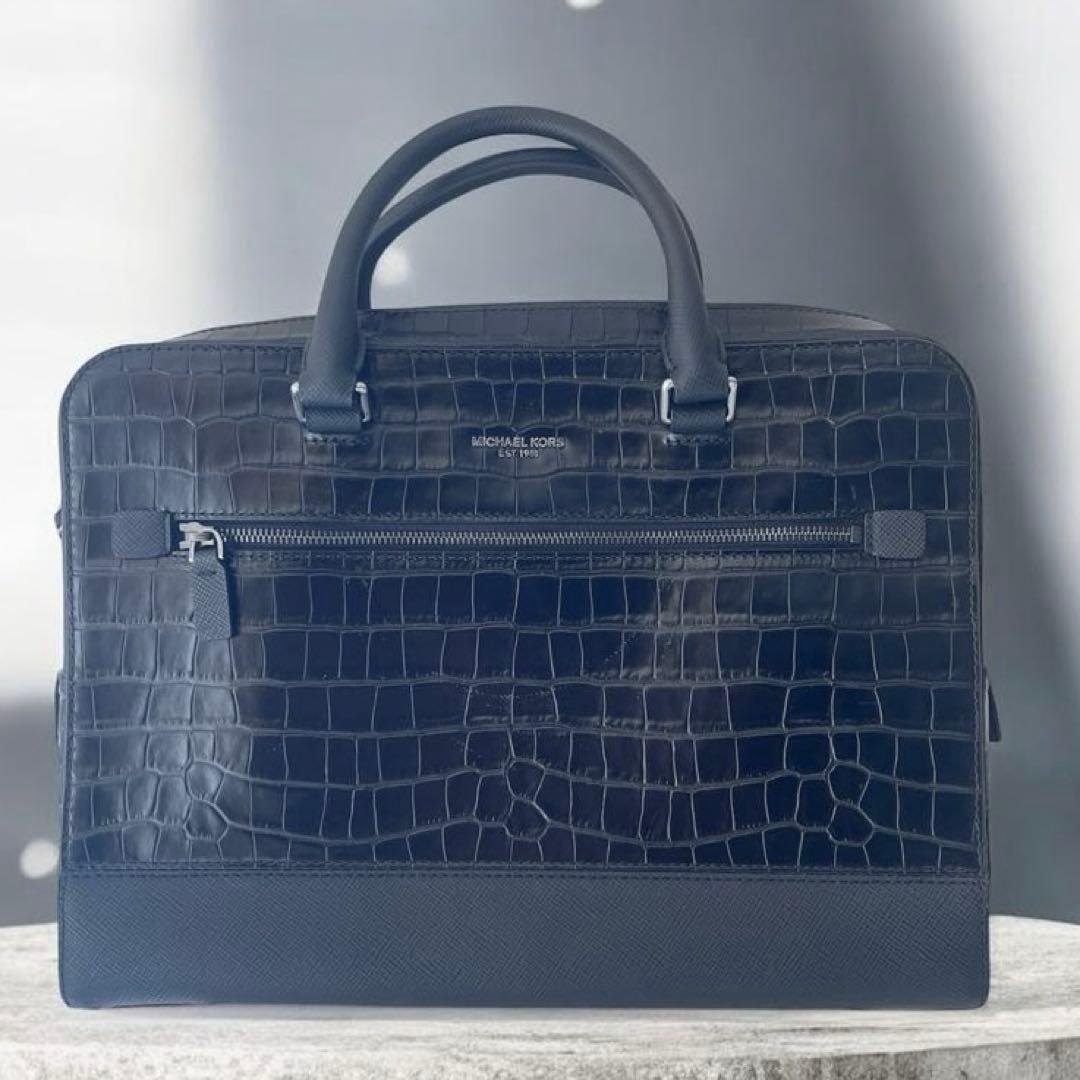 は*む様 MICHAEL KORS（マイケルコース） クロコ型押し ビジネスバッ