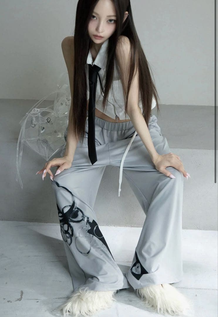 靴 theredthread S hairy fur mule