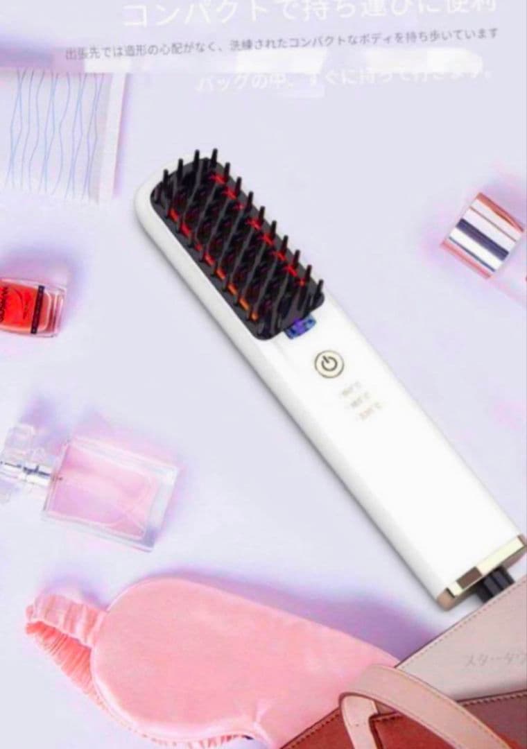 マイナスイオン ヘアアイロン ストレートアイロン ブラシ型 コテ 自動OFF　③