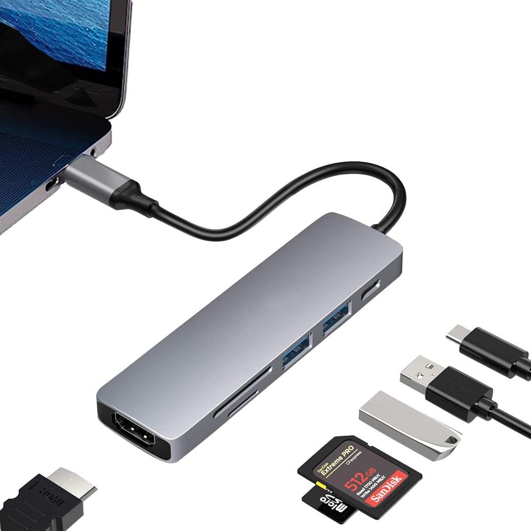 USB Cハブ 4K HDMI、VGE 6イン1 USB CマルチポートUSB