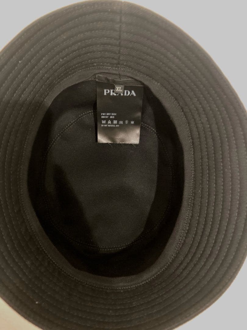 ［PRADA］ブラック バケットハット XL コットン