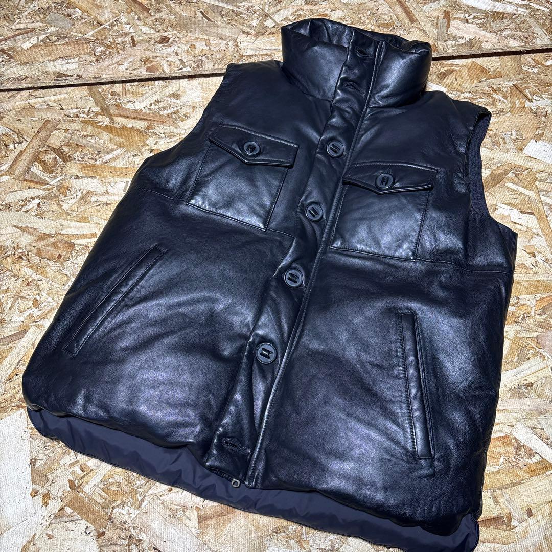 AVIREX ラムレザー　ダウンベスト　2XL 美品