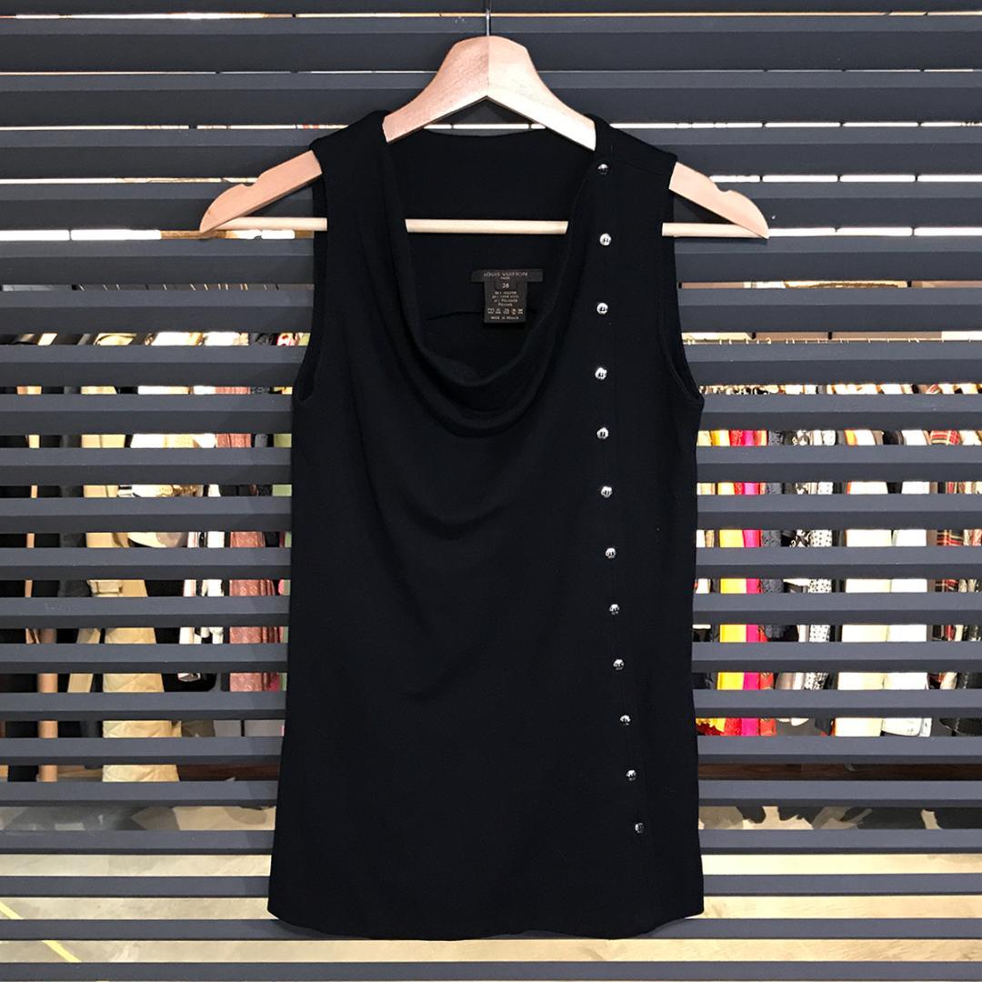 美品 ルイヴィトン ノースリーブ チュニック トップス ブラック 36 Sサイズ