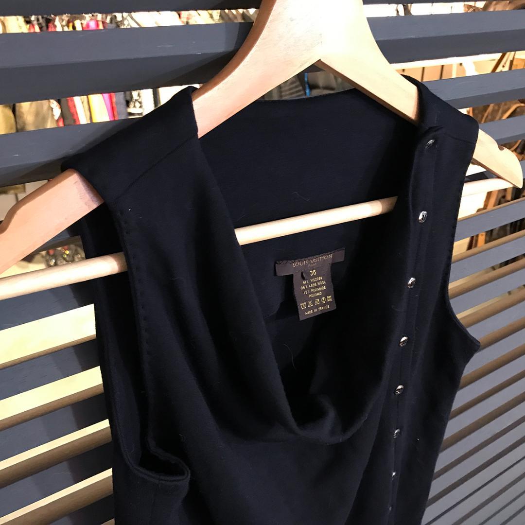 美品 ルイヴィトン ノースリーブ チュニック トップス ブラック 36 Sサイズ
