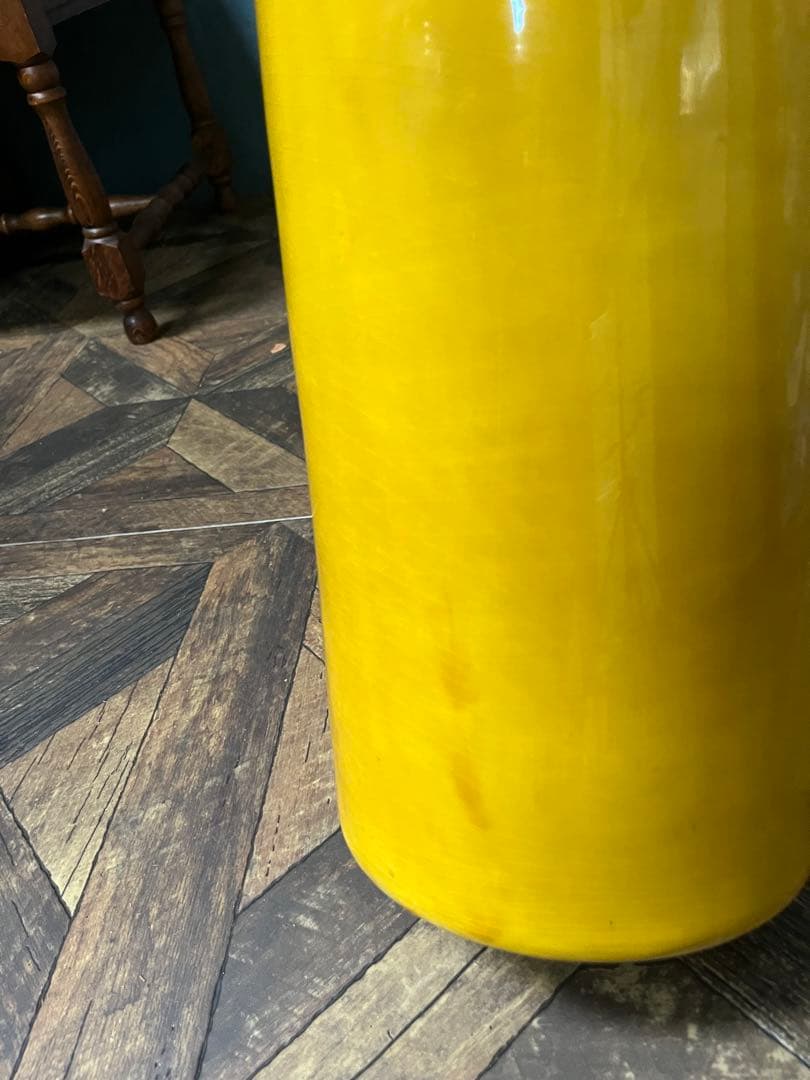 たむ ＊陶器 傘立て インテリア 昭和レトロ 黄色 玄関