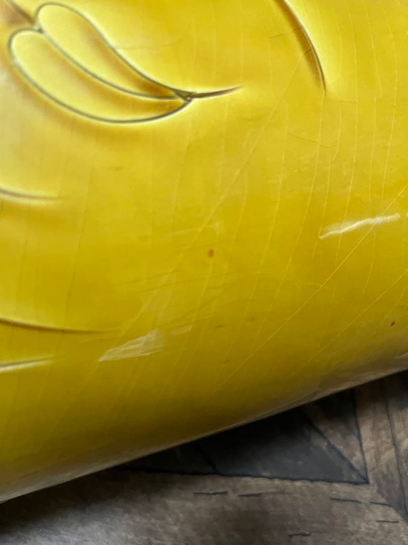 たむ ＊陶器 傘立て インテリア 昭和レトロ 黄色 玄関