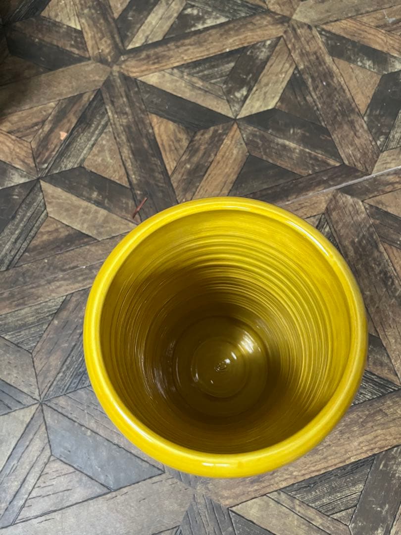 たむ ＊陶器 傘立て インテリア 昭和レトロ 黄色 玄関