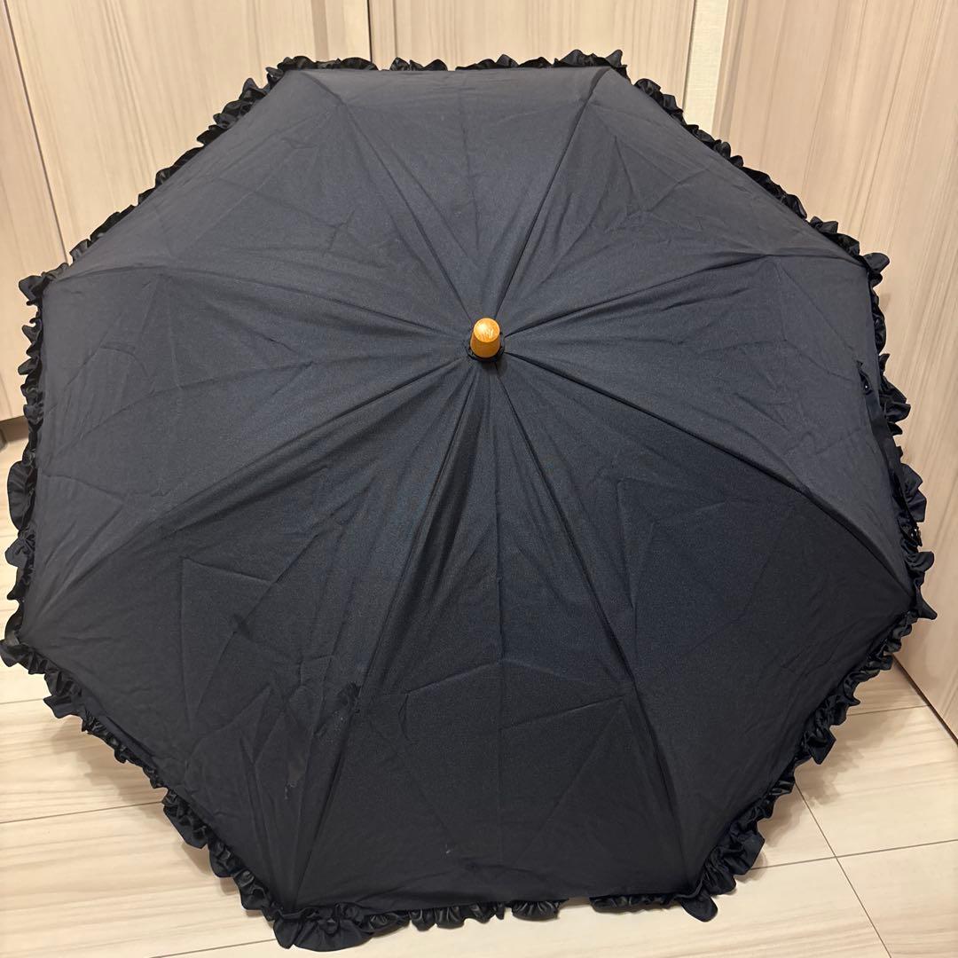 サンバリア100 フリル　2段折　ネイビー