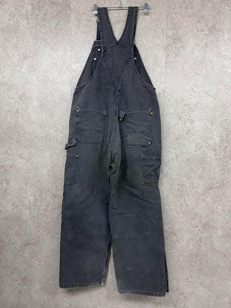 レア USA製90s古着○カーハート オーバーオール ブラック W38×L30