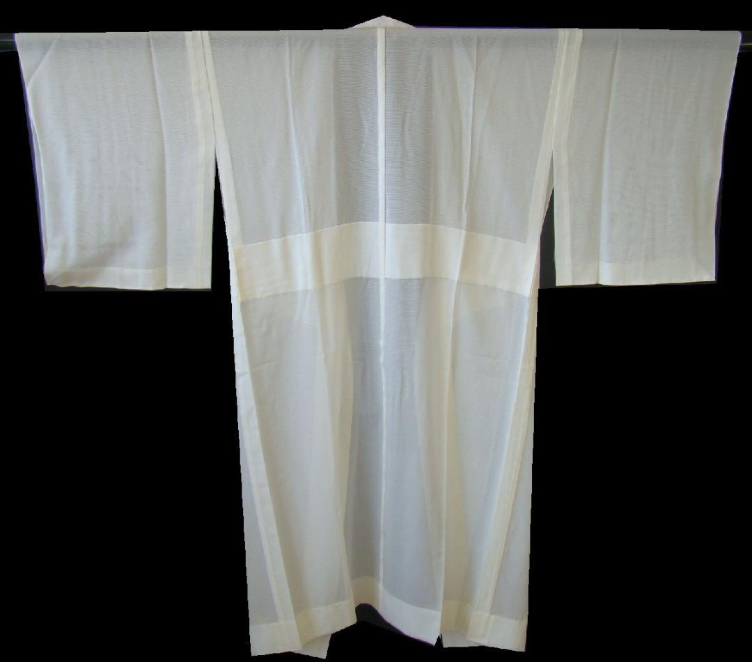 夏物 ロング 絽 白地 長襦袢 半衿付 正絹 未使用～165cm Jｓ687